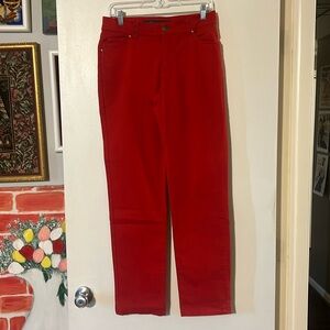Dismero red straight leg 5 pocket jeans